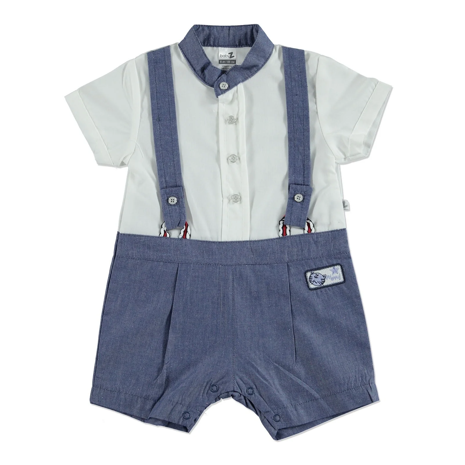 Ebebek BabyZ/Летний комбинезон-поло с короткими рукавами и вышивкой для маленьких
