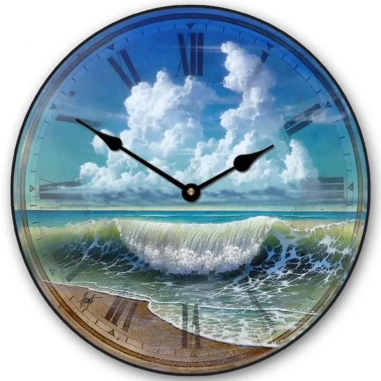 

Roman Numeral Offset Printed Wooden Living Room Wall Clock 35 cm Without Glass