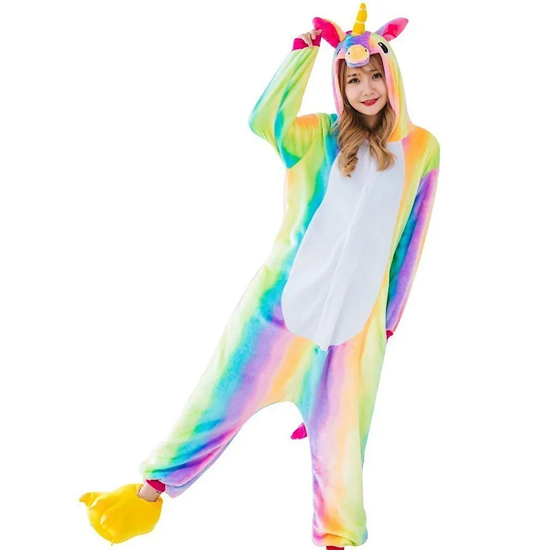 Пижамы и тапочки Кигуруми для взрослых. Единороги Панда Пикачу Стич Дракон.