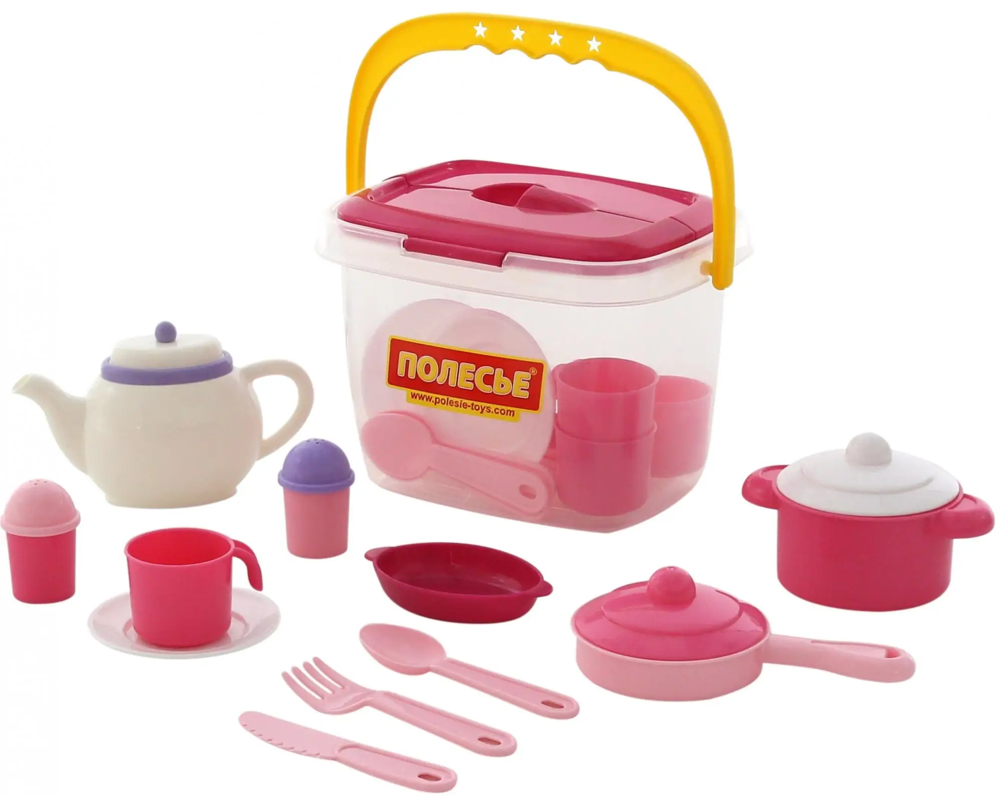 Набор детской посуды &quotНастенька&quot на 4 персоны (29 элементов) (в ведёрке) |