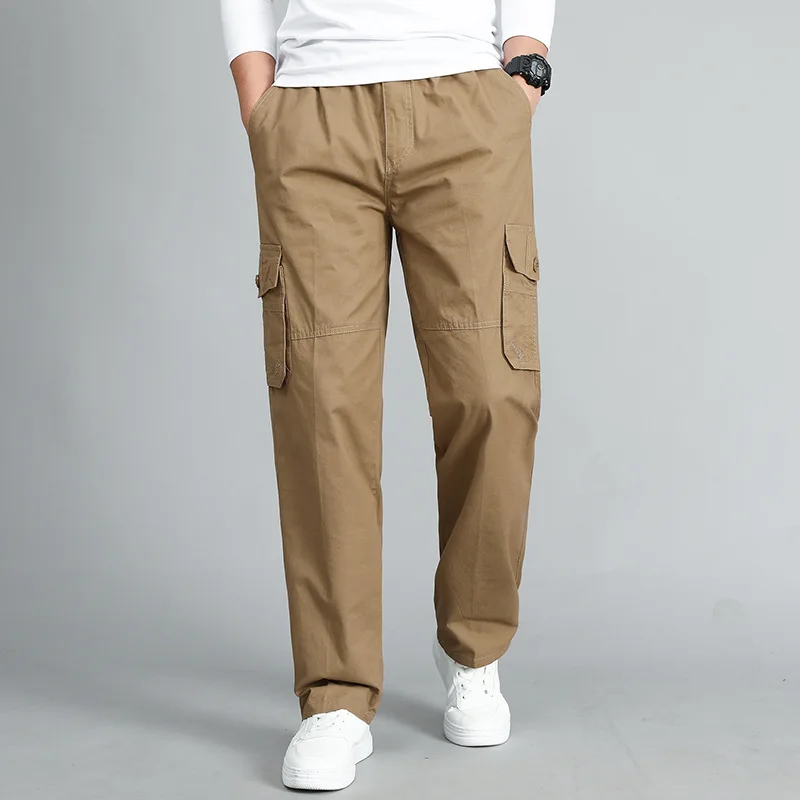 

Cargo Pants Trousers High Quality Plus Size Casual Loose Wide Military Pants Classic Style Fashion Cozy Multi Pockets Trousers