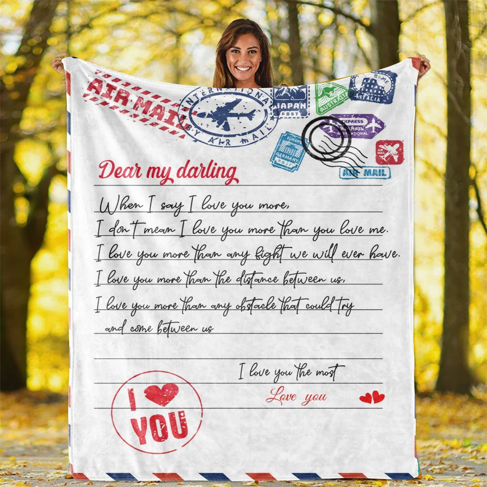 

To My Wife Perfect Love Letter Flannel Throw Blankets Double-sided Fleece Blanket