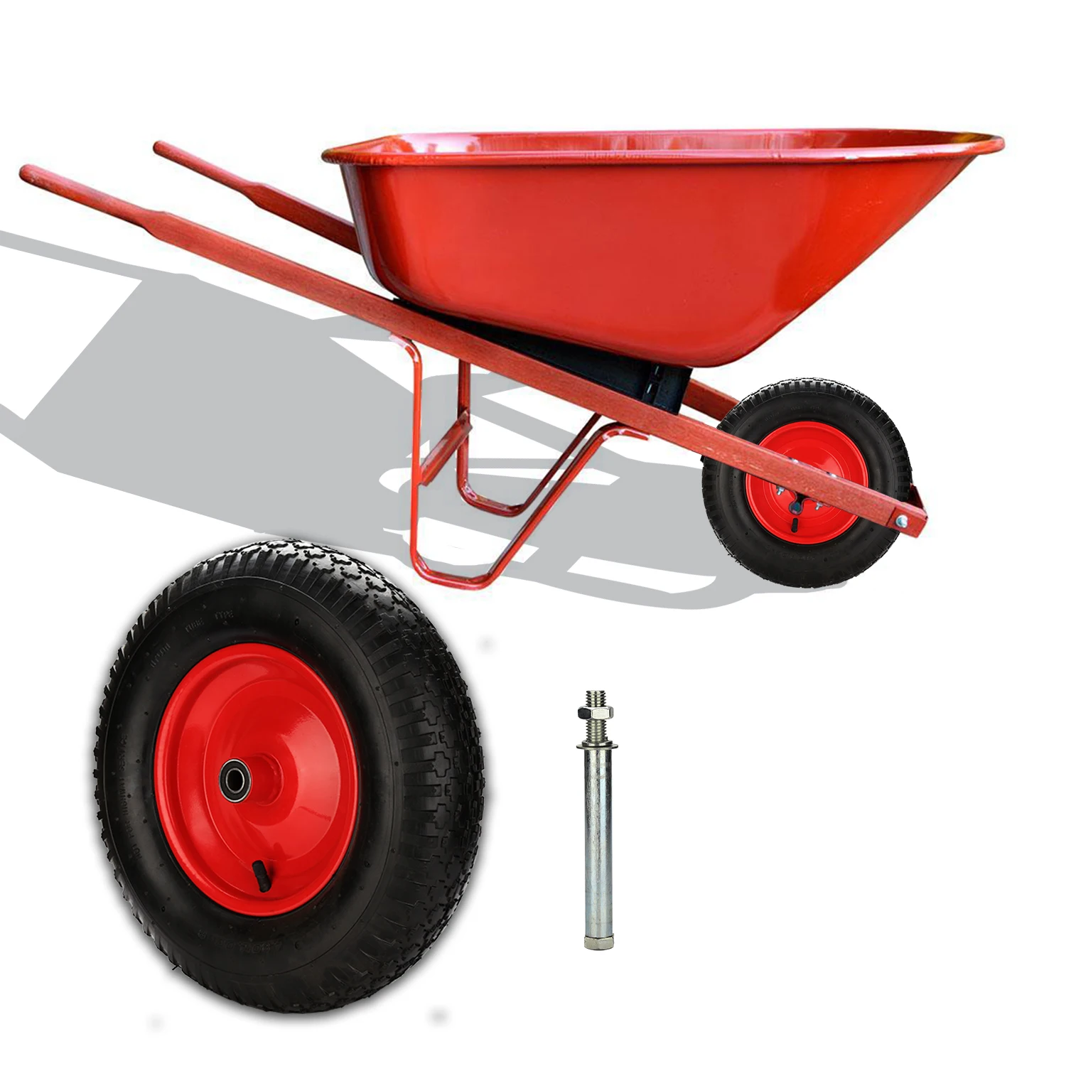 

Trolley pneumatic tires 200 kg load capacity spare wheel for handcart garden cart 4.80 / 4.00-8 wheel barrow wheel axle 390 mm