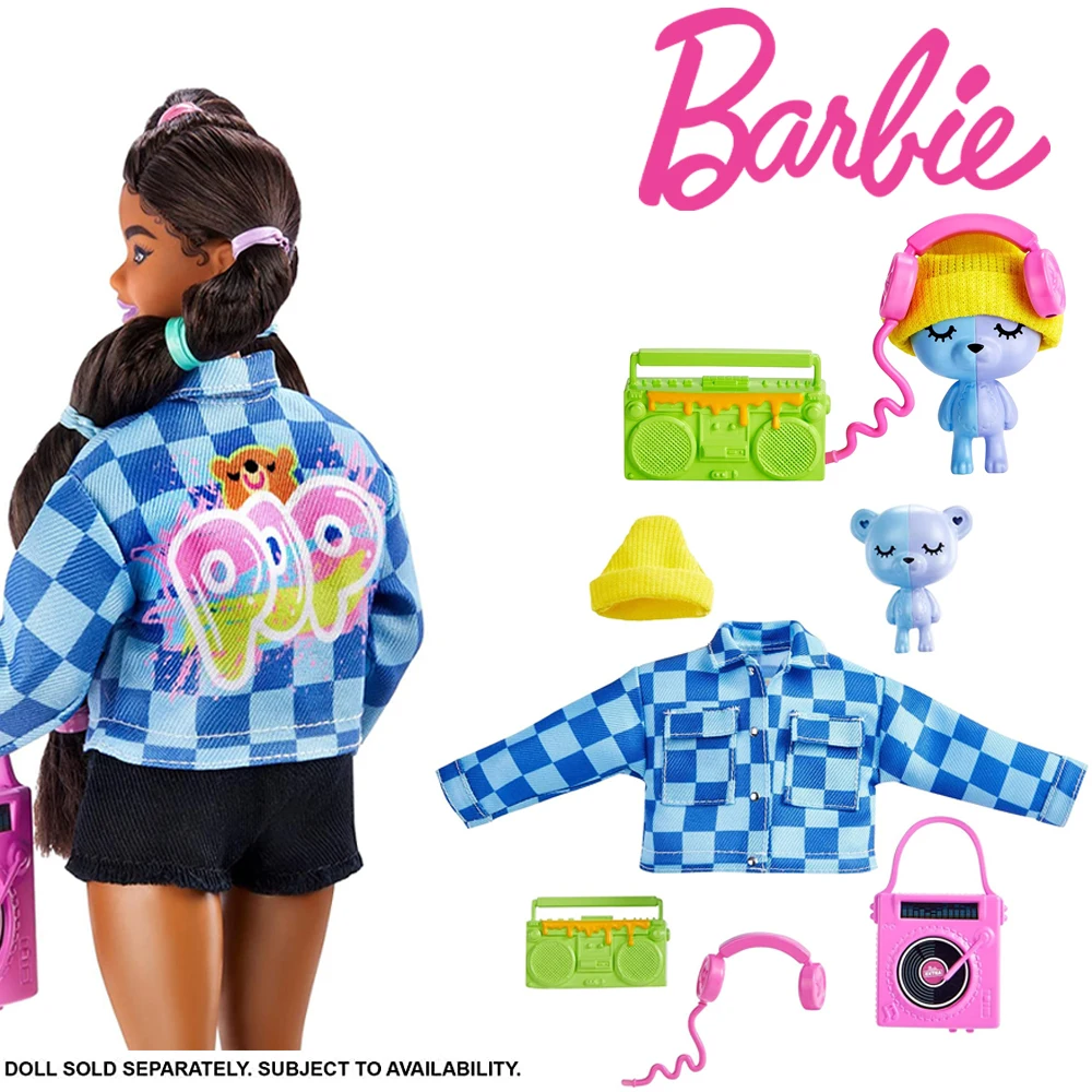 Barbie-Paquete de ropa Extra HDJ38 Original para niños, juguete para niña, regalos...