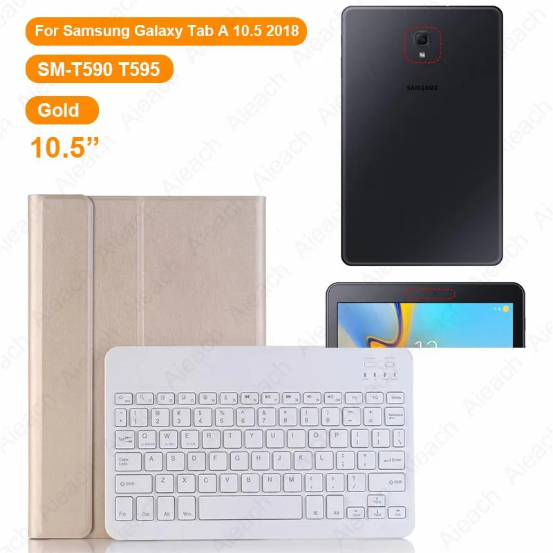 A 10.5 2018 Gold Чехол для samsung Galaxy A 10,1 8,0 A 10,5 чехол s Беспроводной Bluetooth клавиатура полное покрытие для samsung S5e S4 чехол - Цвет: A 10.5 2018 Gold