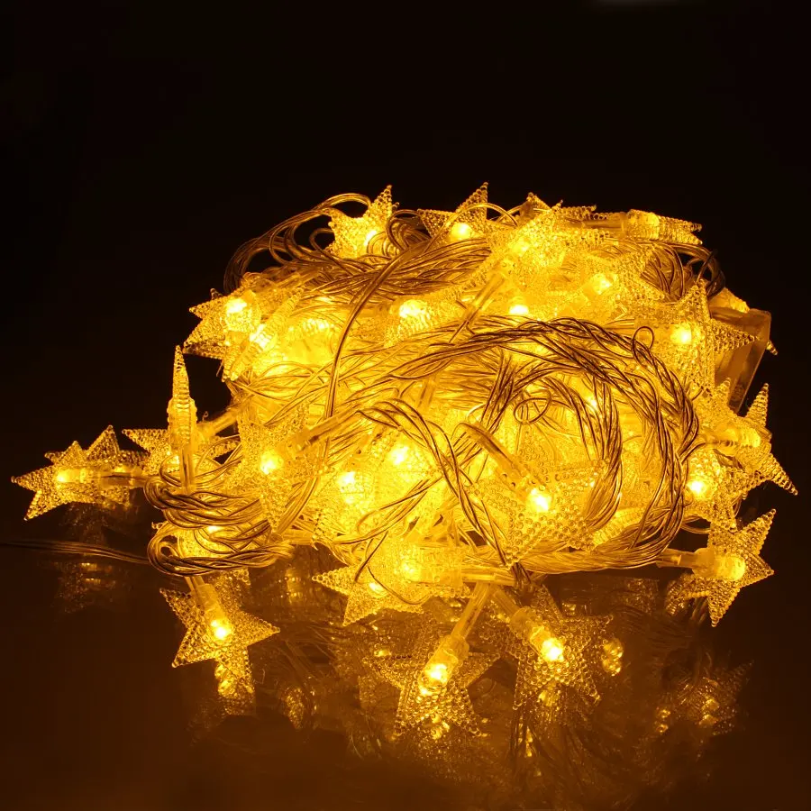 Гирлянда 100 свд 10 метров звезды белая теплая |