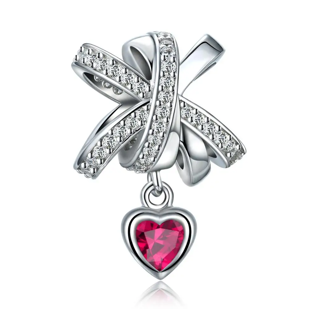 Королева Анна Sweet подвески с бантом кубическим цирконием в форме сердца подходят