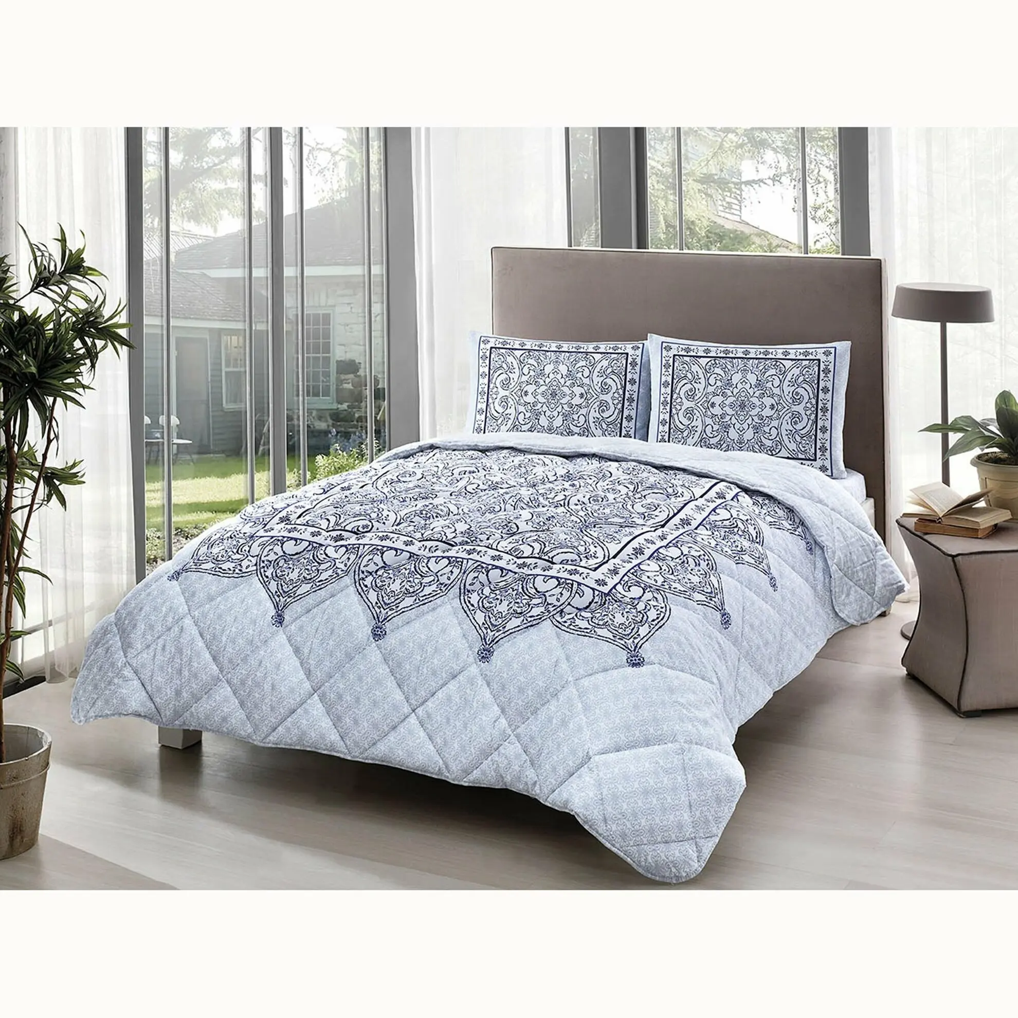 

TAC HOME TEXTILE %100 NATURAL COTTON DOUBLE SIZE QUILT SET COMFORTER SET DUVET COVER SET BEDDNG SET QUILTED QUILT 6 PECES SET