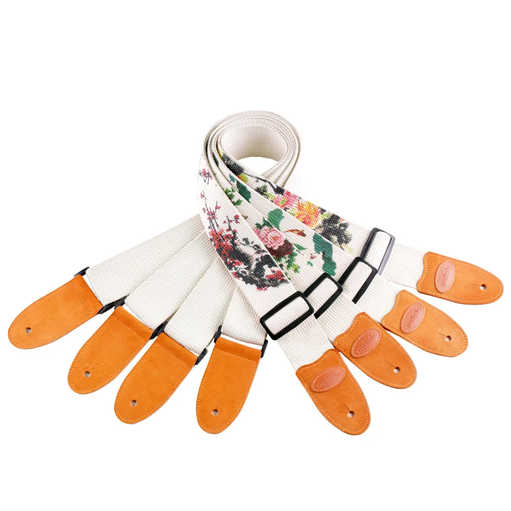 Новый хлопковый напечатанный гитарный ремешок термотрансферный с диагональным