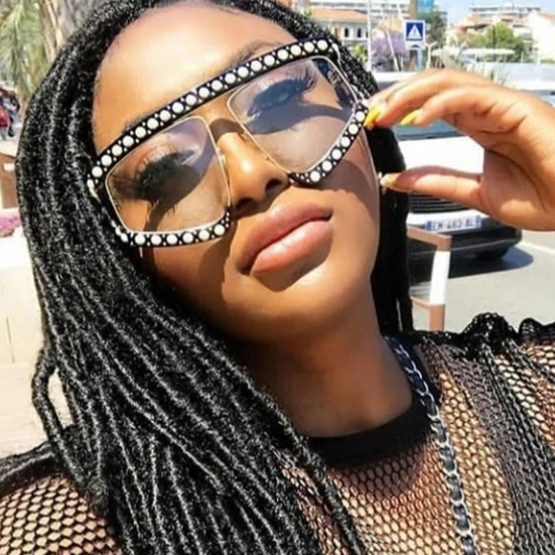 2018 Роскошные Жемчужные полусолнцезащитные очки мужские и женские брендовые