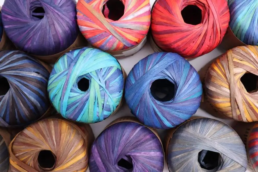 Fibra Natura Raffia Multi Волокно натуральная рафия мульти-пряжа 100% целлюлоза красочная