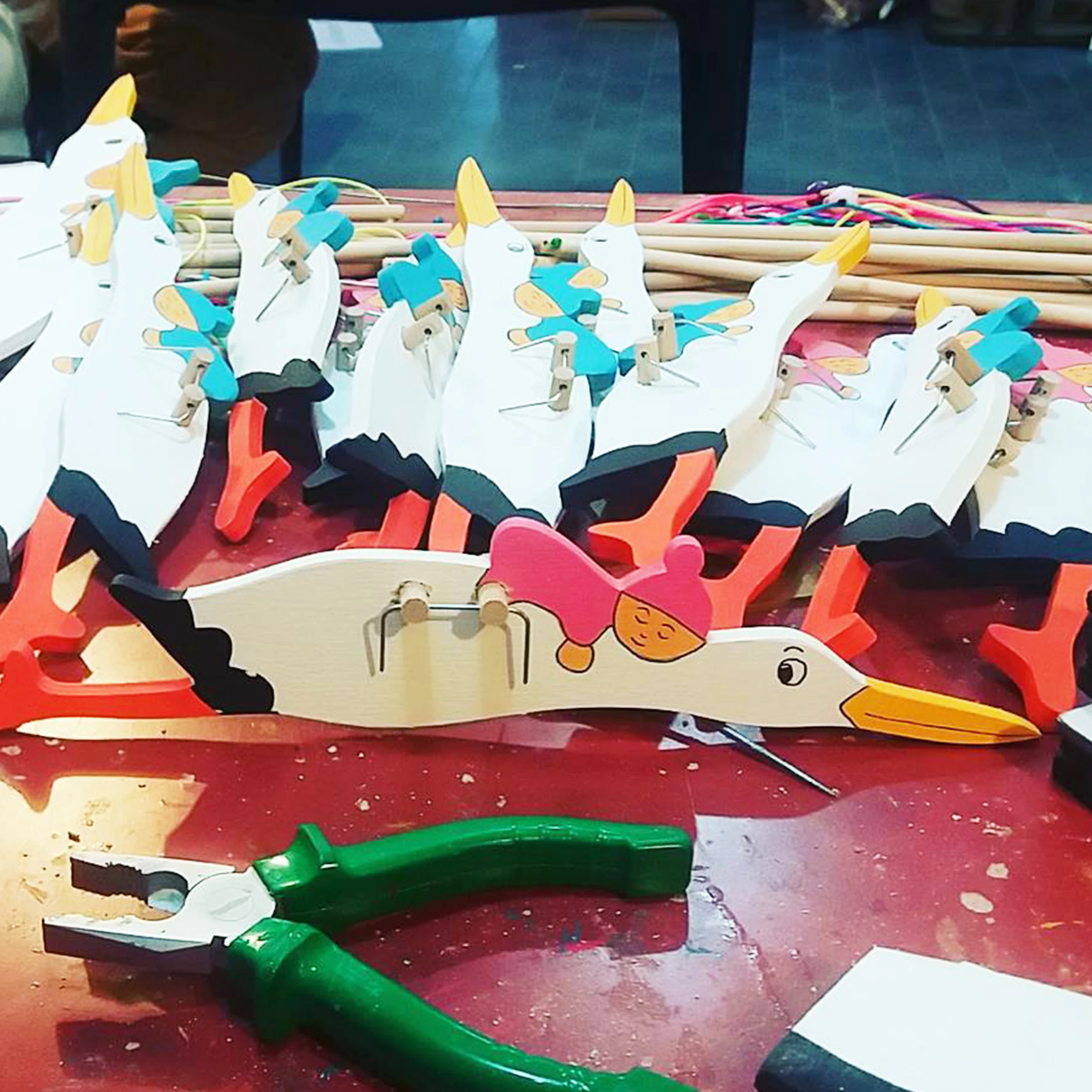 INGODI милые весенние деревянные игрушки ручной работы в виде аиста для украшения