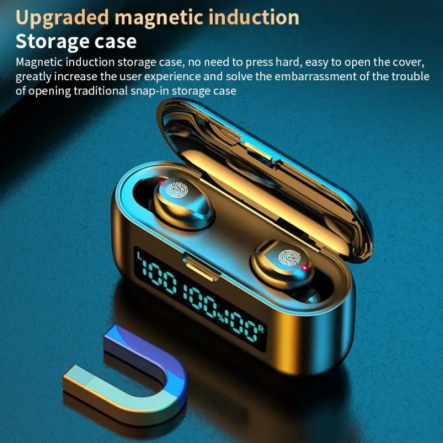 

F9-38 F9-43 TWS Bluetooth Wireless Stereo Earphones With Charging Box Waterproof Sport Touch Earbuds Headsets With Microphone