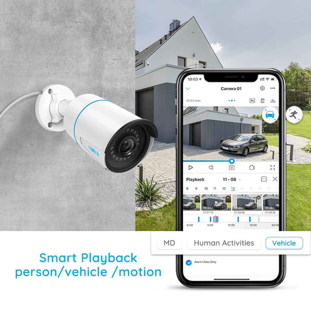 Reolink умный IP Камера 5MP PoE наружный инфракрасный датчик Ночное видение пуля