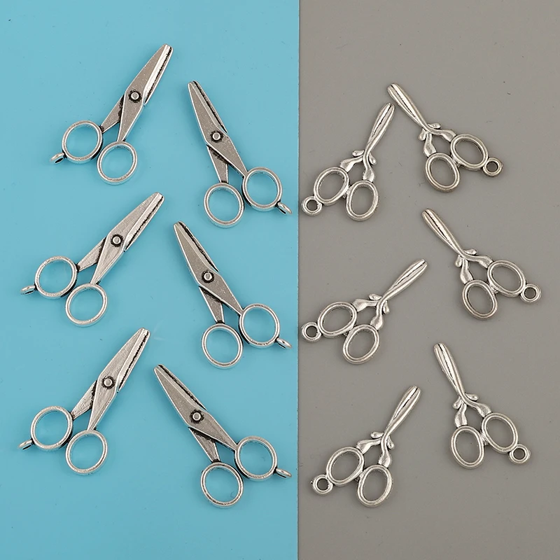 

10pcs/lot Alloy Charms Antique Silver Color Scissors Pendants Jewelry Findings For DIY Handmade Jewelry Making