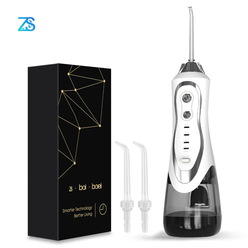 

[ZS] USB Rechargeable 300ml Tank Water Flosser Dental Strong High Pressure Professional Oral Irrigator For False Teeth Implants