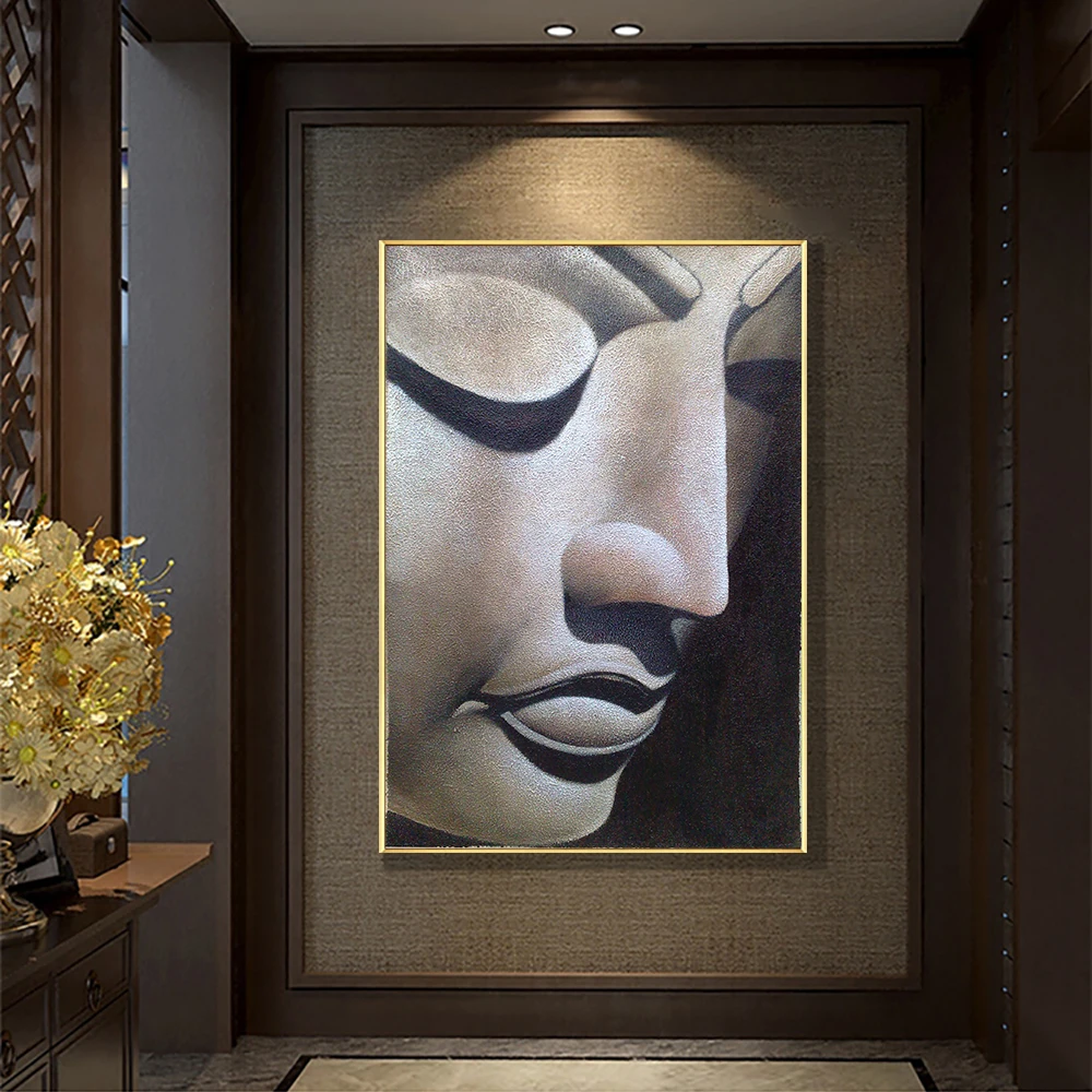 Абстрактная картина с изображением Будды 100% ручная роспись маслом на холсте