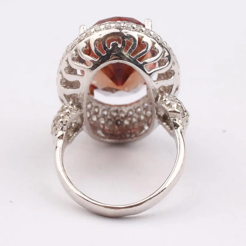 

Oval Cut Sultanite Stone and Zirconia Womens Rhodium Plated Silver Ring,Woman Silver Sultanite Handmade Ring,color changing