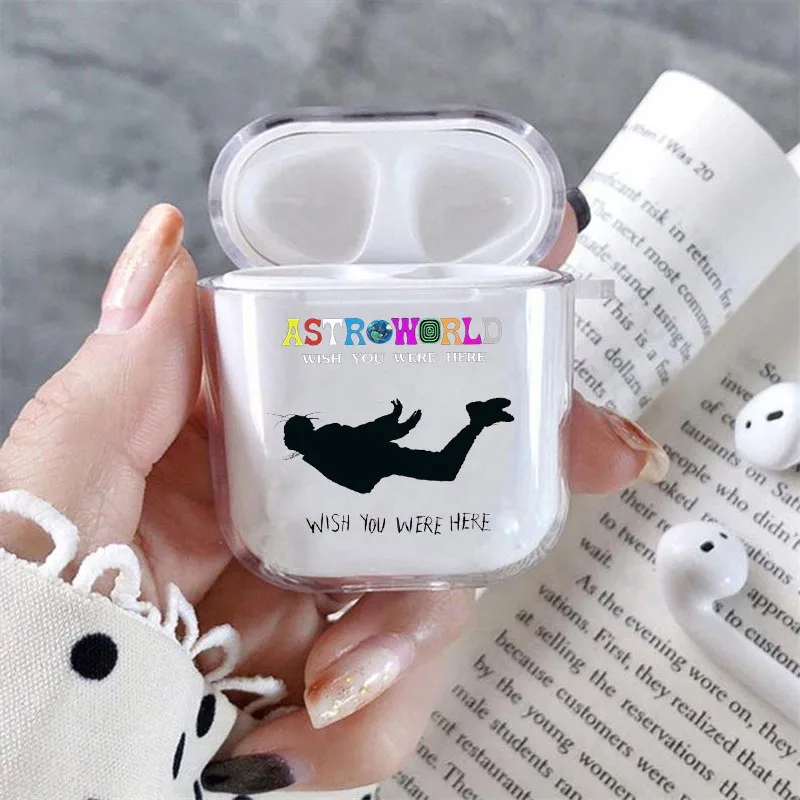 Мягкий силиконовый чехол для Apple гарнитура airpods с принтом Трэвиса Скотта гунчо