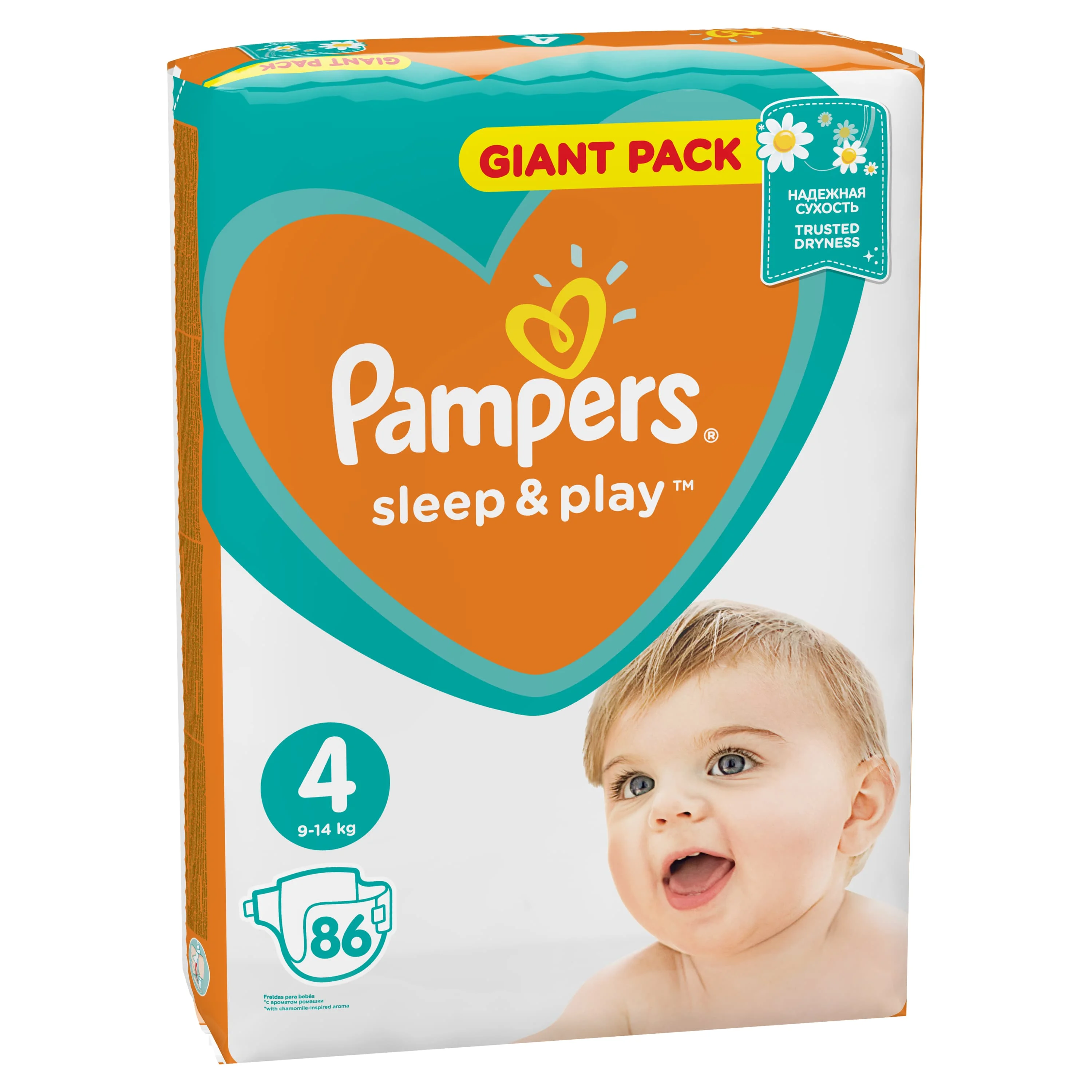 Подгузники Pampers Sleep &amp Play 9-14 кг 4 размер 86шт. | Мать и ребенок