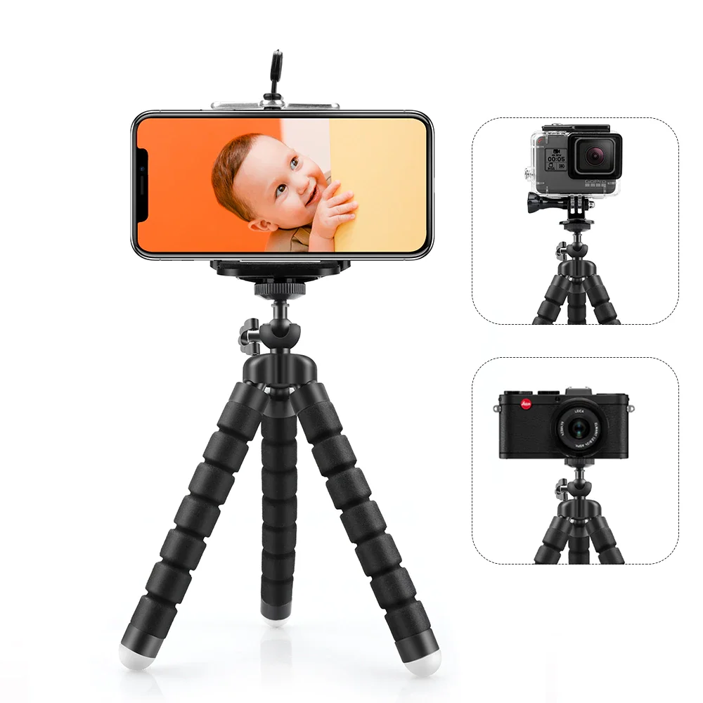 Universal Flexible Mini Tripod Portable Octopus Stand Mobile Phone Monopod Mount Holder for Selfies or Table Stand