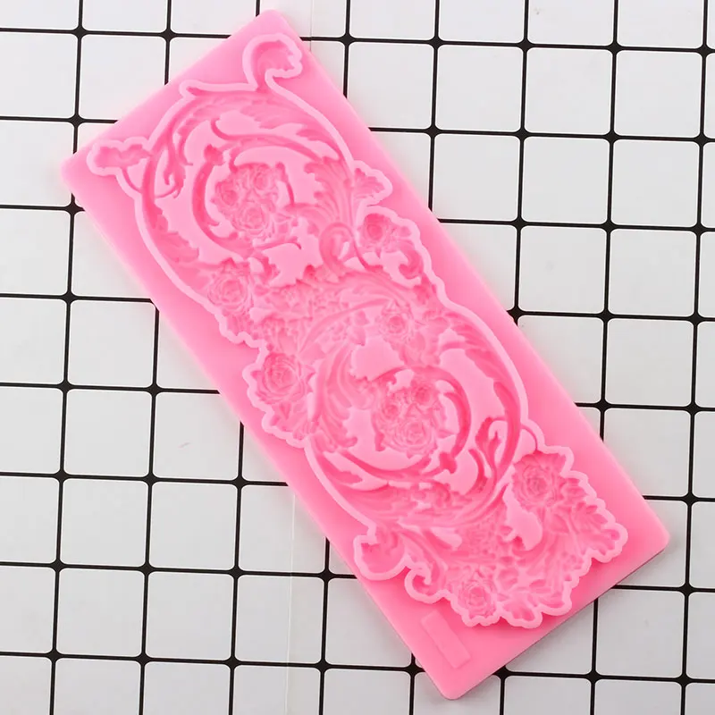 

Flower Cake Border Silicone Mold DIY Wedding Fondant Cake Decorating Tools Candy Chocolate Gumpaste Moulds Polymer Clay Molds