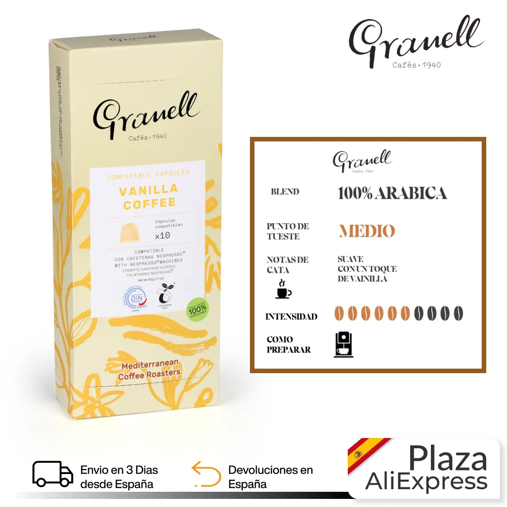 Granell CAFS-1940-Aromas-vanilla Espresso | Compatible capsules Nespresso 100% Arabica coffee-10 coffee Продукты