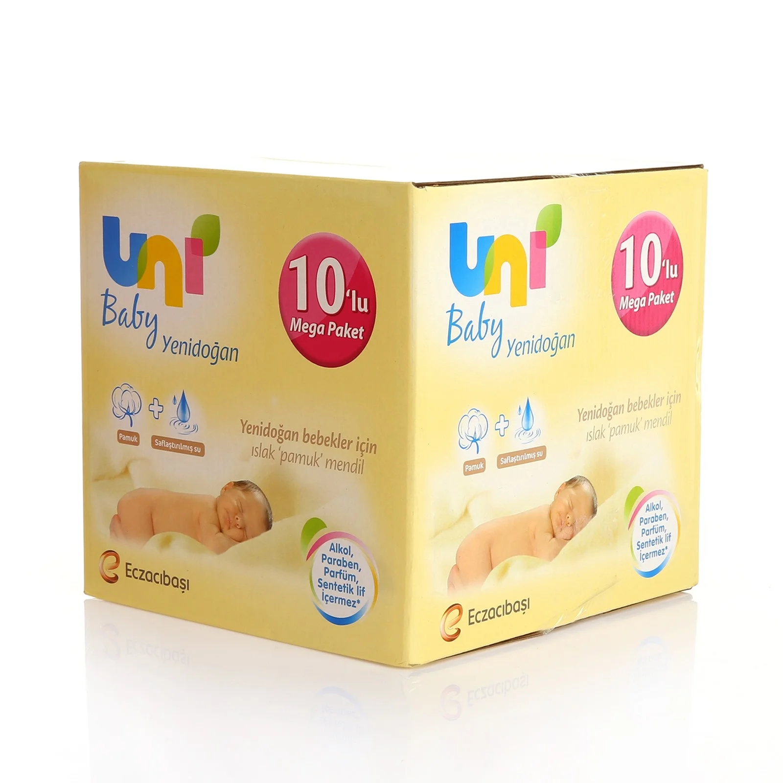 Ebebek Uni Детские влажные хлопчатобумажные салфетки для новорожденных Mega Value Package 10x40