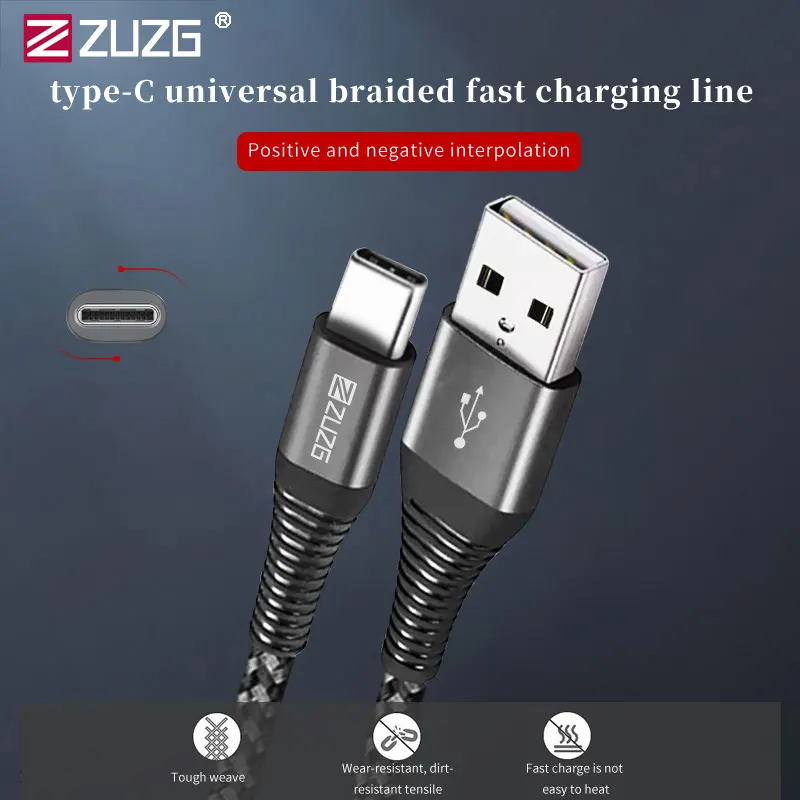 

USB-кабель ZUZG с разъемом Type-C для быстрой зарядки, 100 см