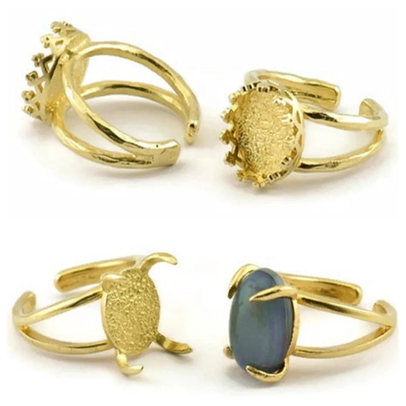 Незакалённая медь 4 коготь заготовки для колец. Установка. N105.N1386.N1387.n1384.|raw brass|brass