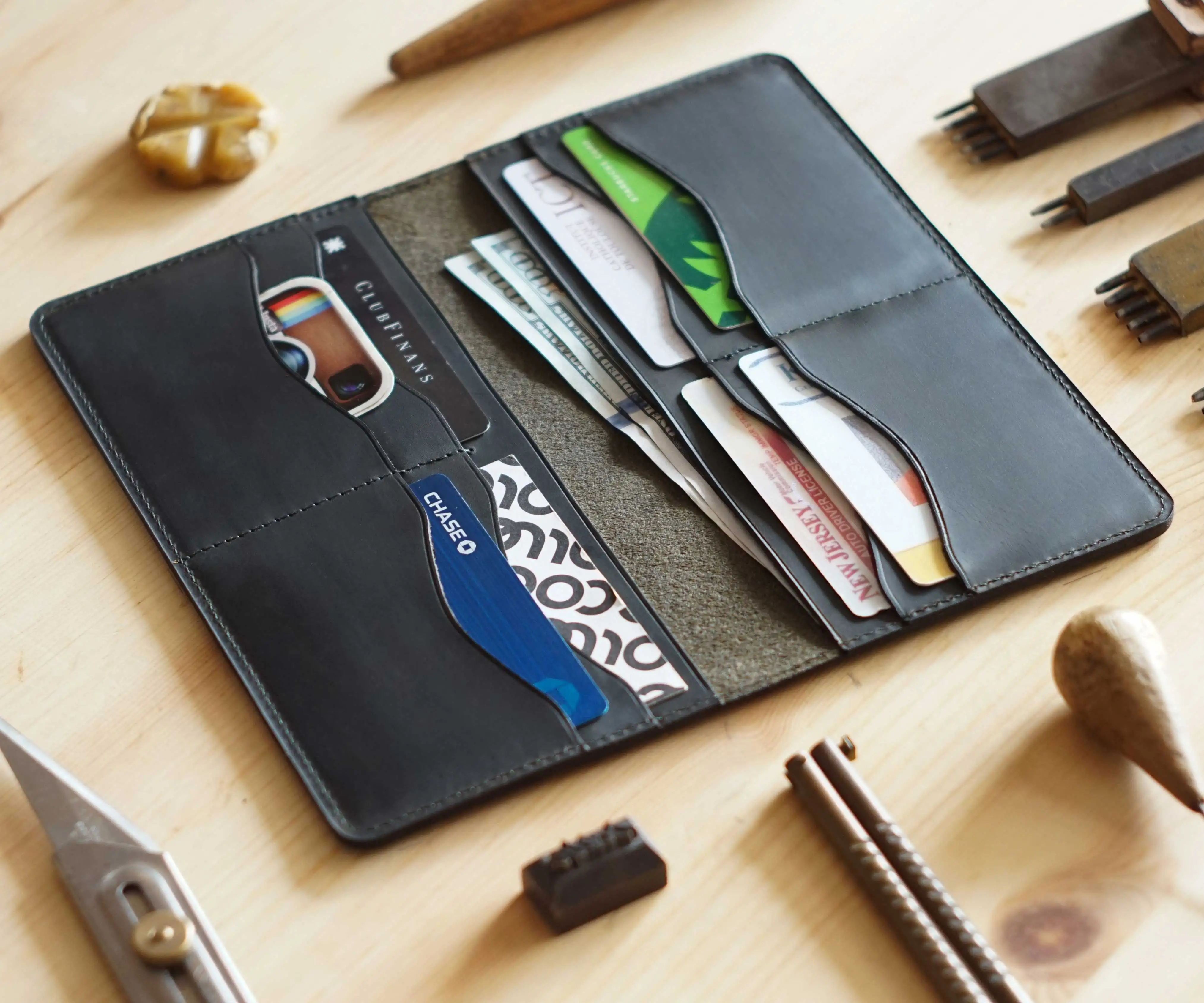 SAKIN 100% Calfskin Handmade Stylish Practical Long Wide Wallet - Limited Edition
