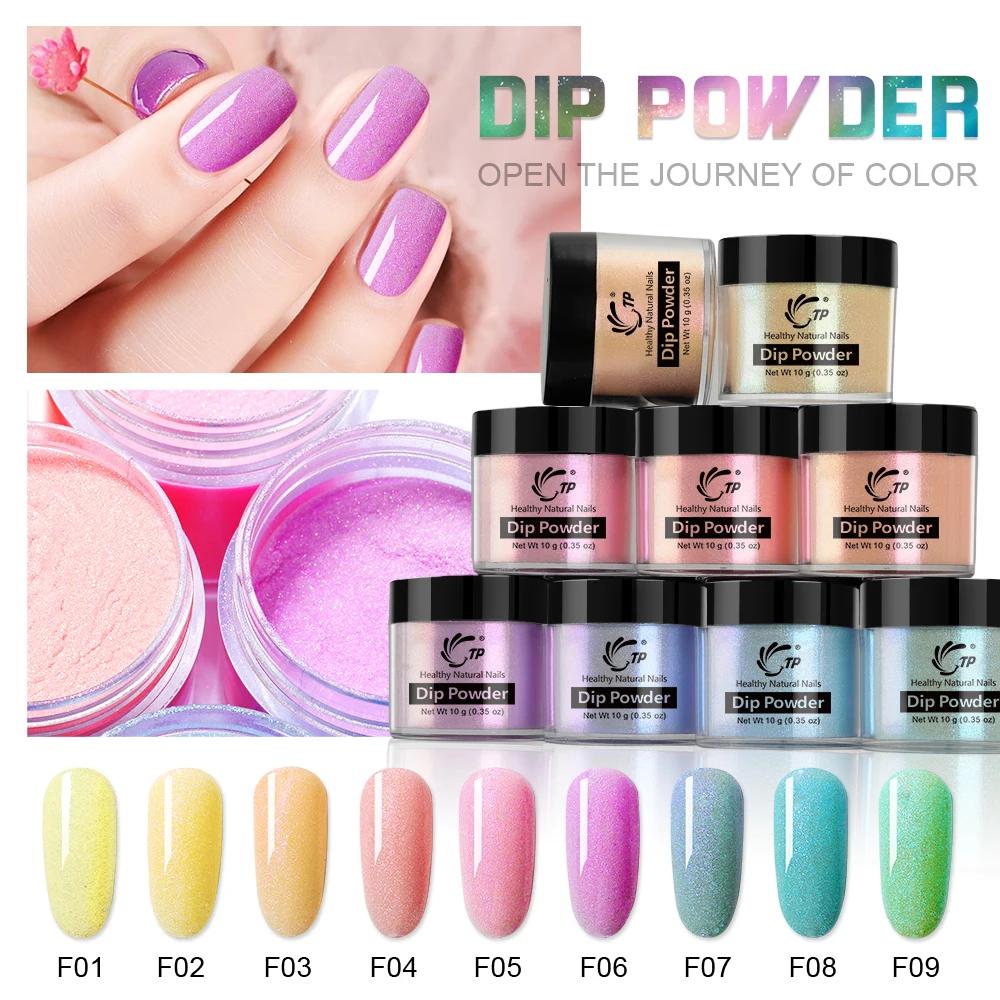 

28g 1oz Rainbow Pearlescen Dipping Powder Nail Holographic Glitter Dip Powder Nails Manicure Gel Polish Chrome Pigment Powde