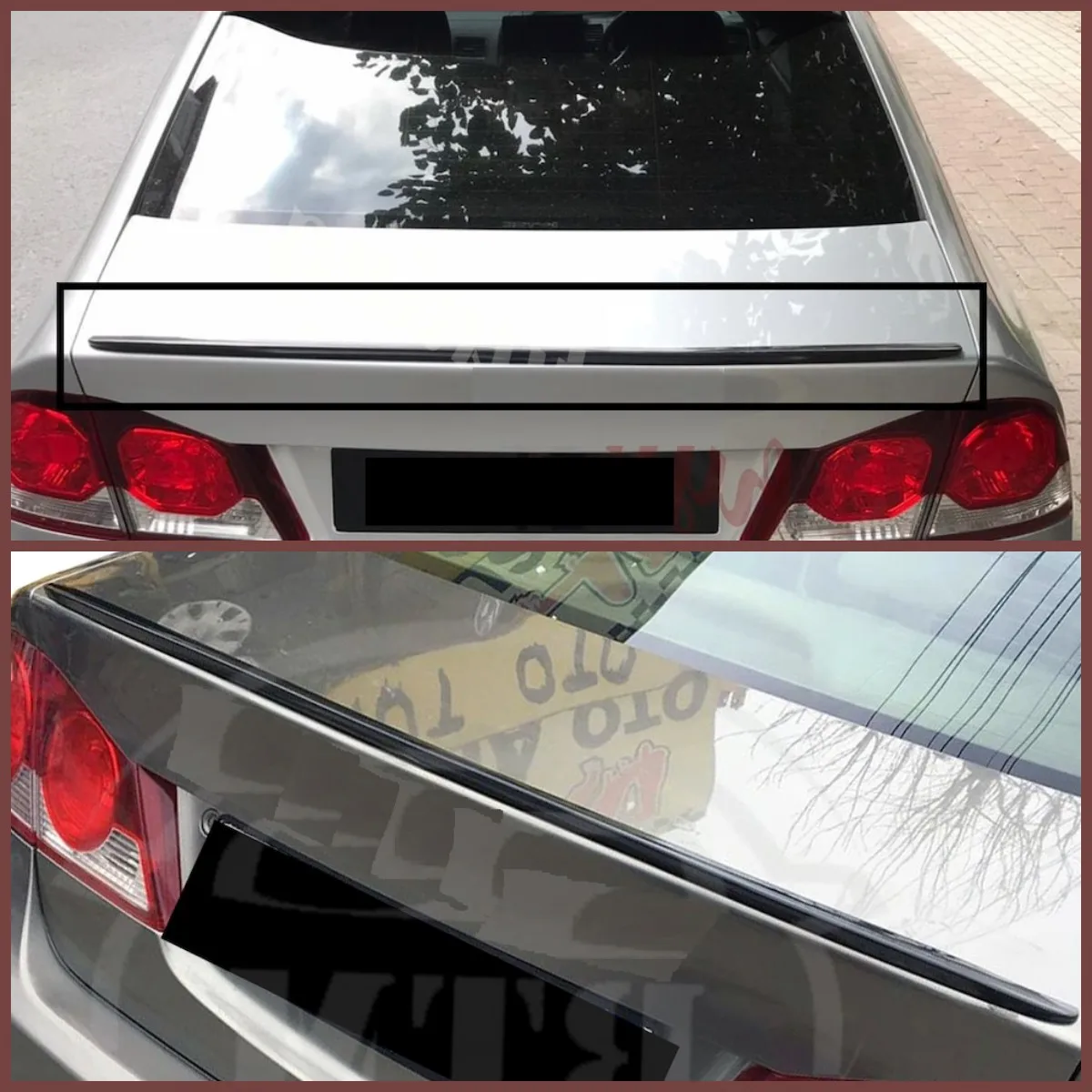 Спойлер для заднего багажника автомобиля Honda Civic 8 поколения 2006-2012 черный