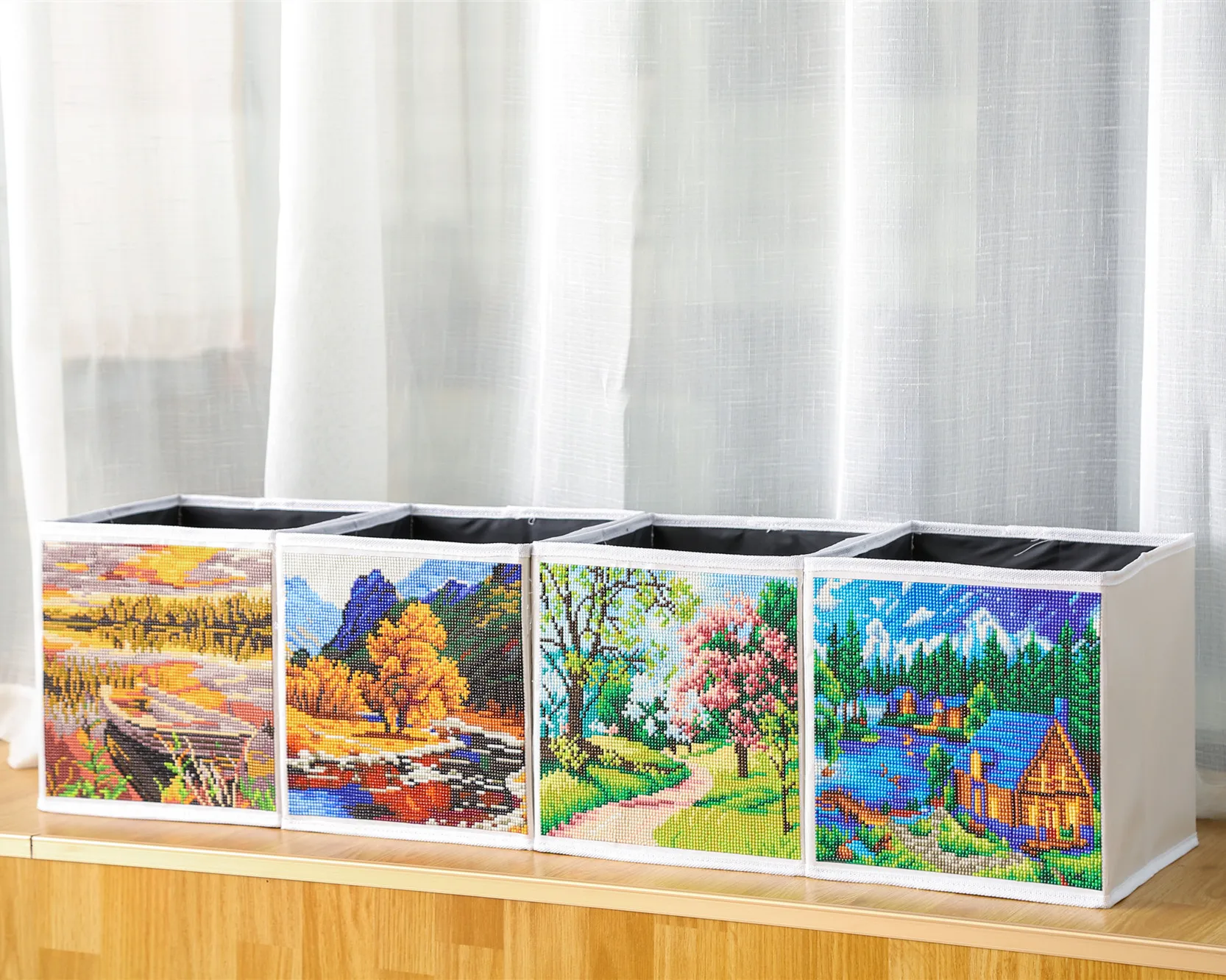 Набор для рисования с круглыми камнями и полотном Стикеры корзины ручной работы