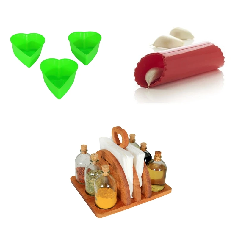 

3 Piece Kitchen Set Cake Mold Napkin Holder Spice Set