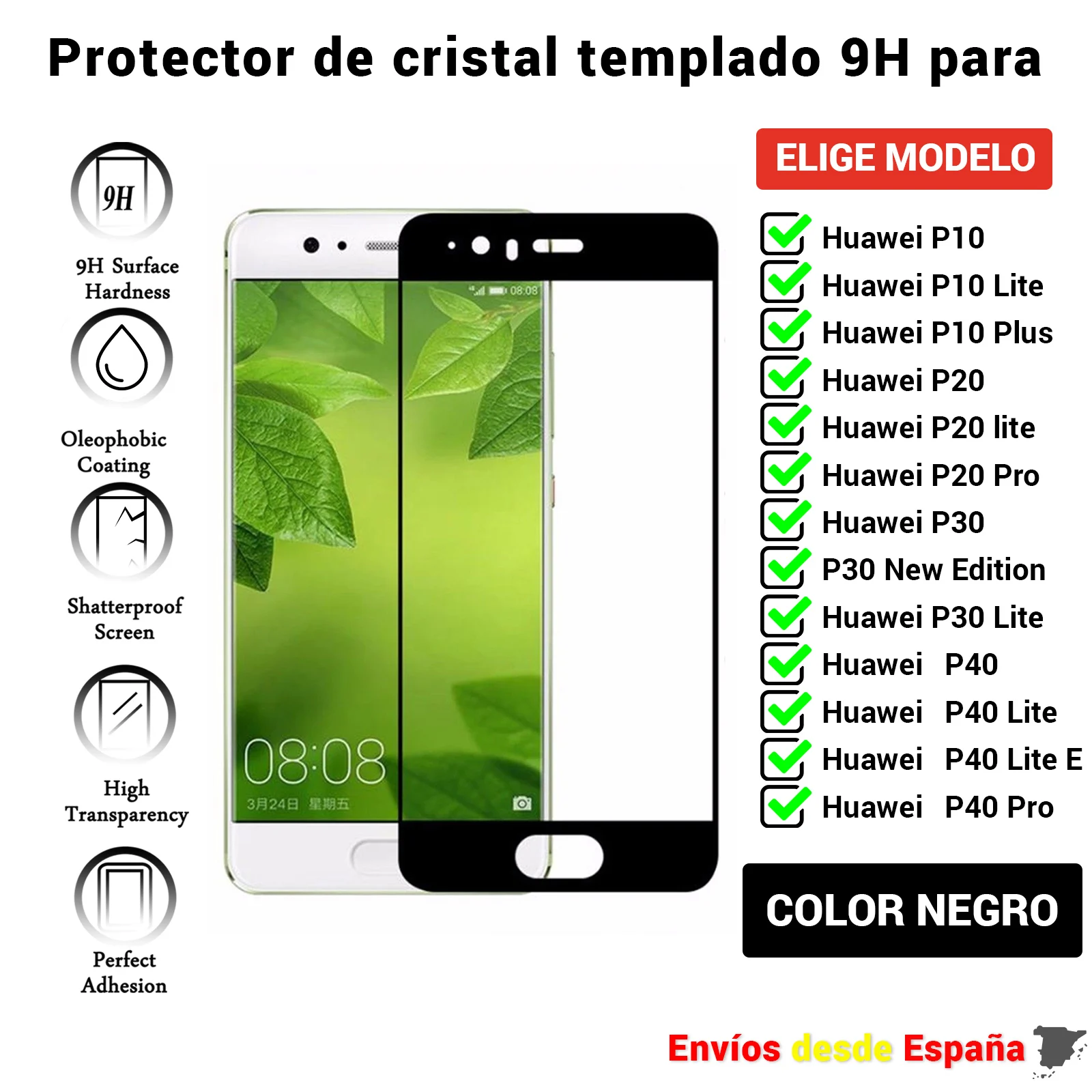 3D полная Защита экрана для Huawei P10 P20 P30 P40 Lite Plus Pro Новая версия E. Черное закаленное