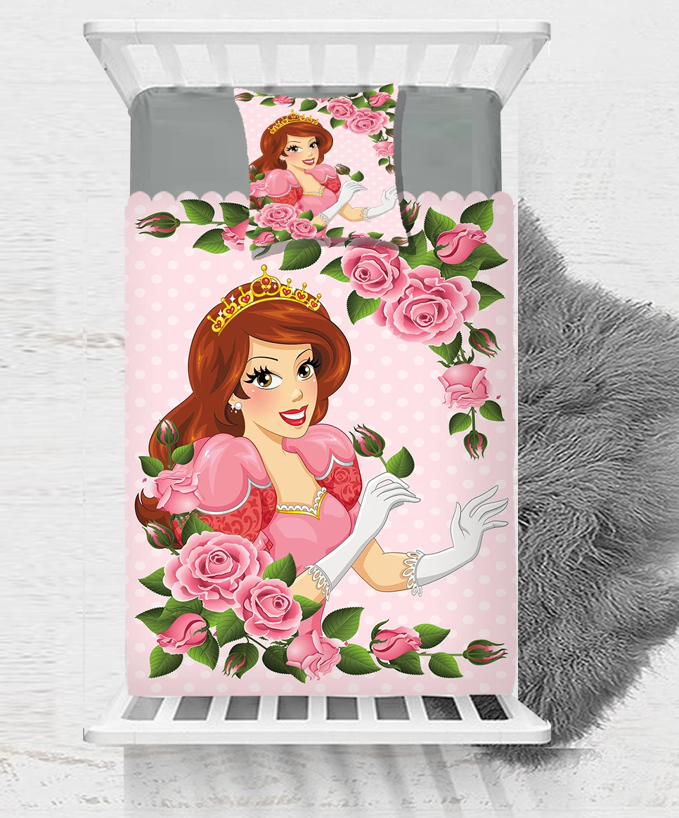 

Else Pink Princess Girl Flowers Roses Sea Baby Boy Kids Children 3d Print Single Bedspread Bed Cover Gift Combine Pillow Cover