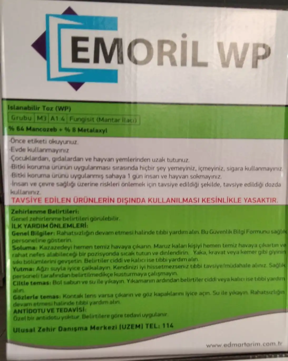 

EMORİL 72 WP 1 Kg.