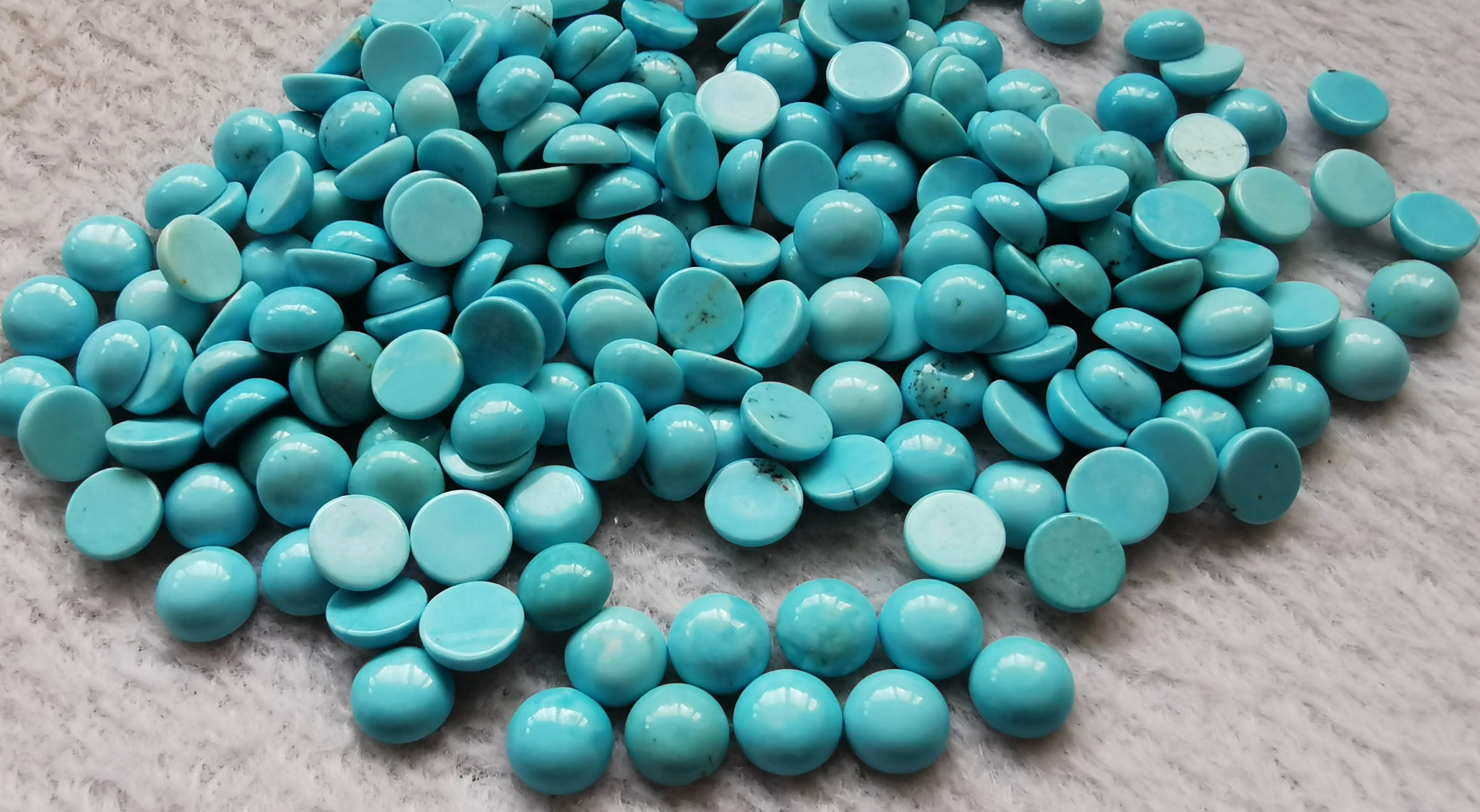 

20pcs aqua blue turquoise stone 8mm round ball cabochon beads blue turquoise