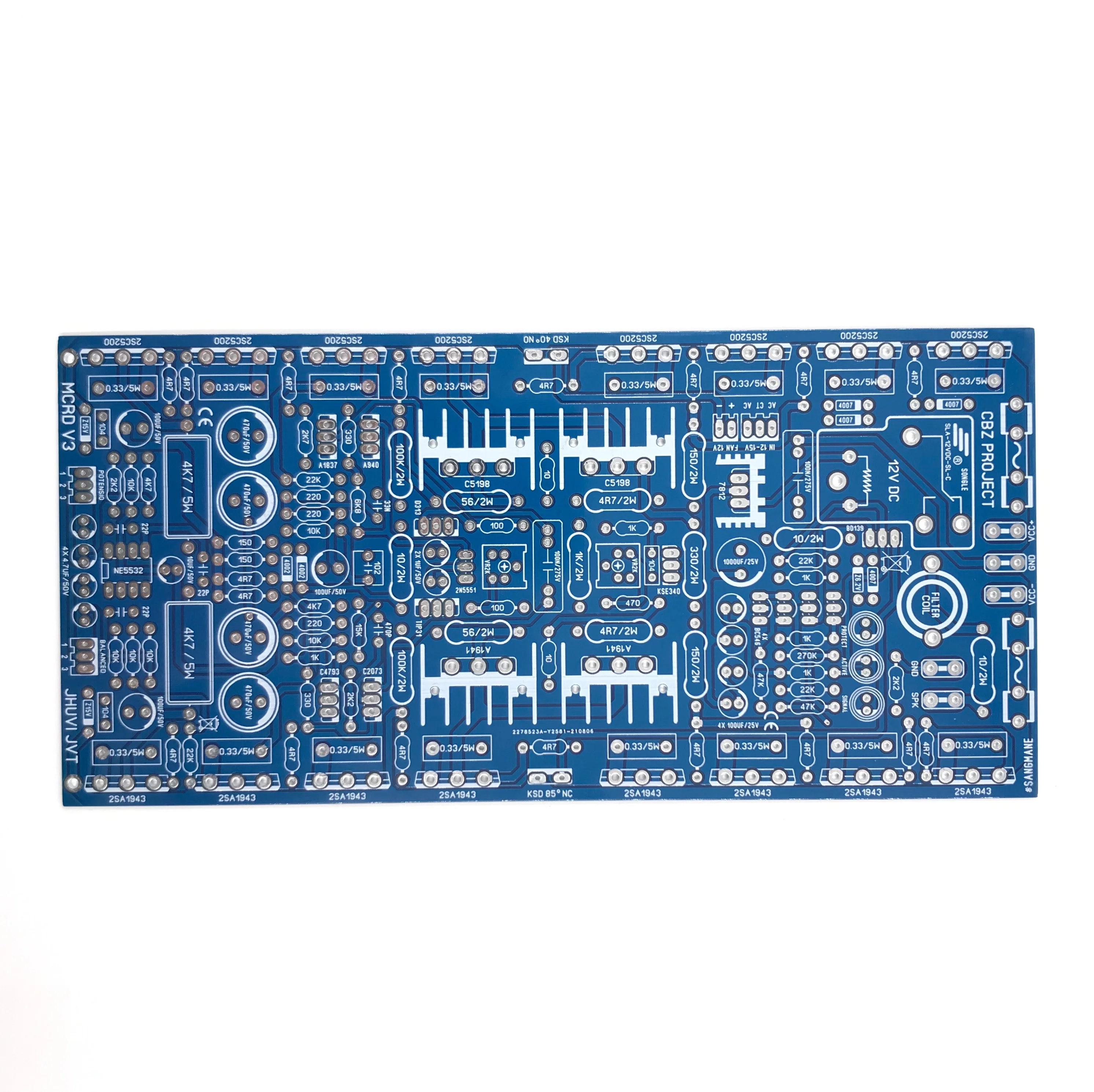 

High Power Sound Amplifier Circuit Board PCB 1000W Watt Amp Mono 2SC5200 2SA1943 Audio DIY
