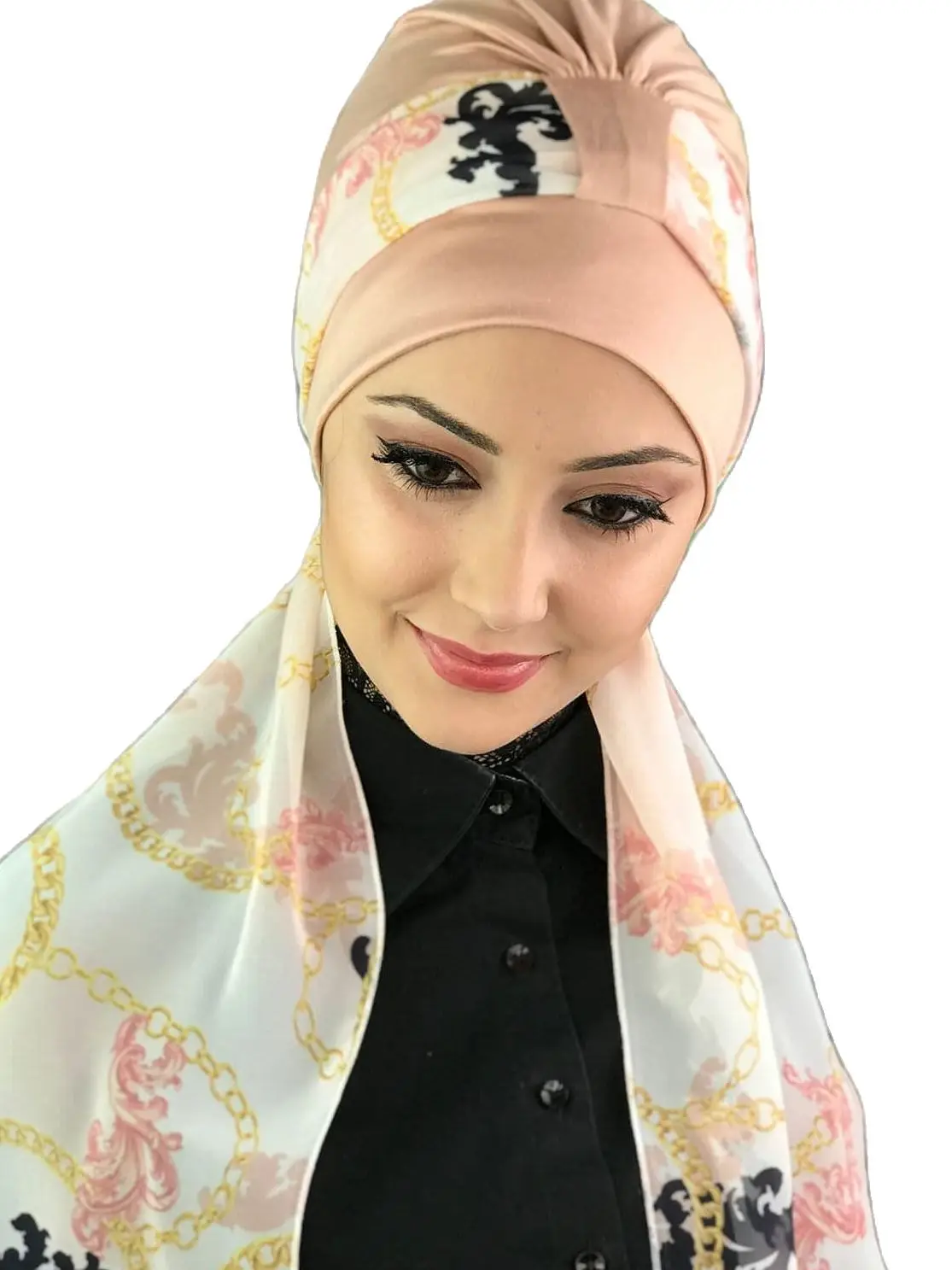 

New Fashion 2021 Hijab Turban Lady Hat Seasonal Scarf Hijab Foulard Single Size Powder Rengi Biritli Scarf Bone