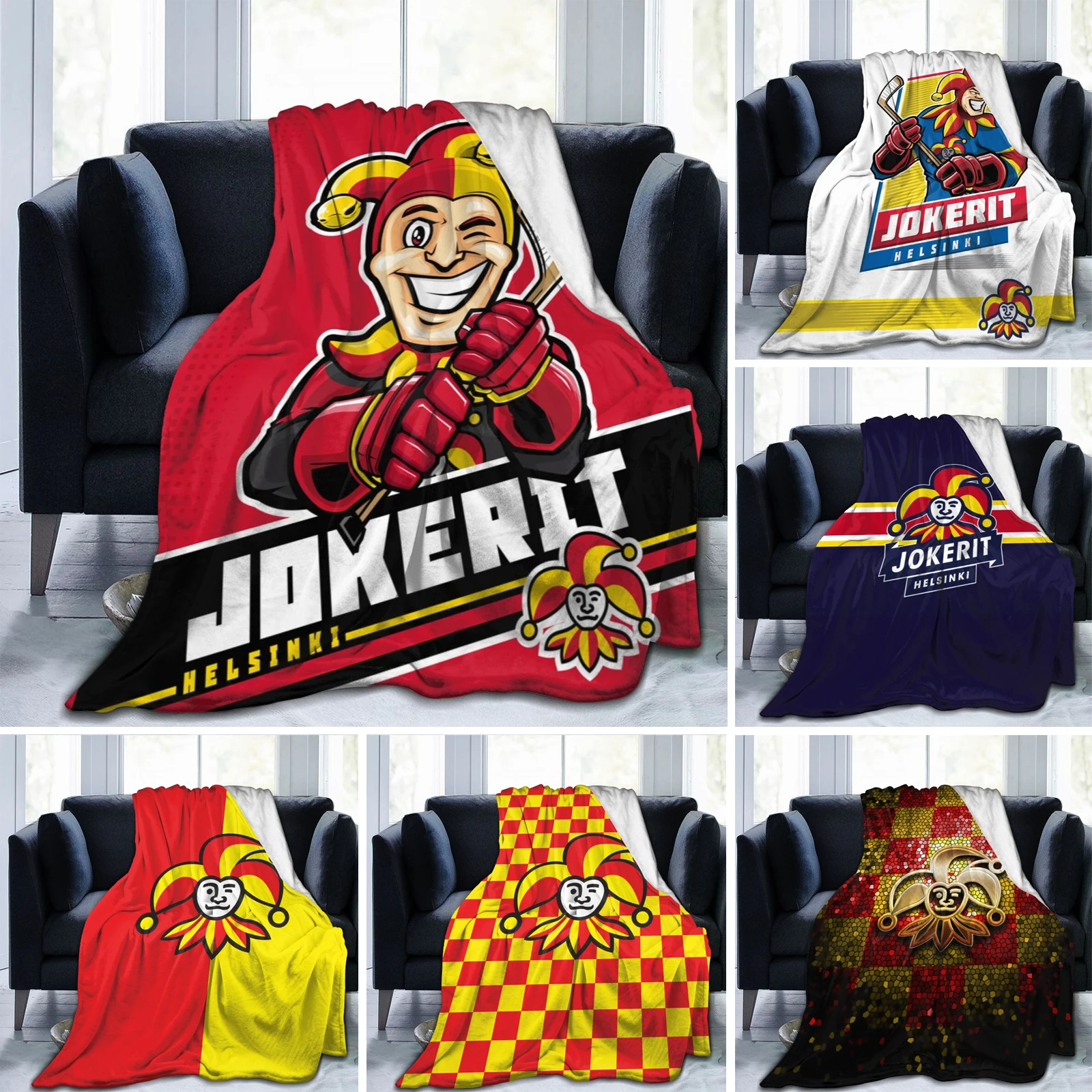 

Jokerit Helsinki Hc Fleece Blanket Ultra Soft Flannel Blanket Digital Printed All Season Premium Fluffy Microfiber Fleece