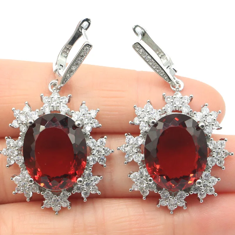 Серьги женские из серебра с фианитом 45x27 мм 15 5 г|Серьги-подвески| |