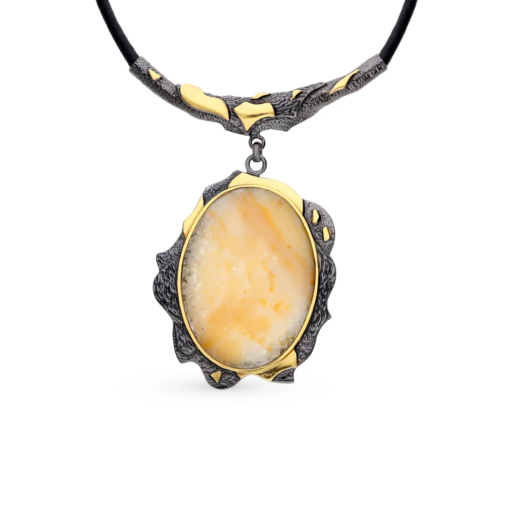 Серебряное колье с агатом SUNLIGHT | Украшения и аксессуары