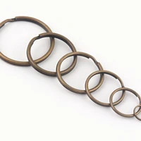 10 40mm bronze round split ring jump ring purse hardware key chain supplies clasp connector key fob charm leather craft jewelry