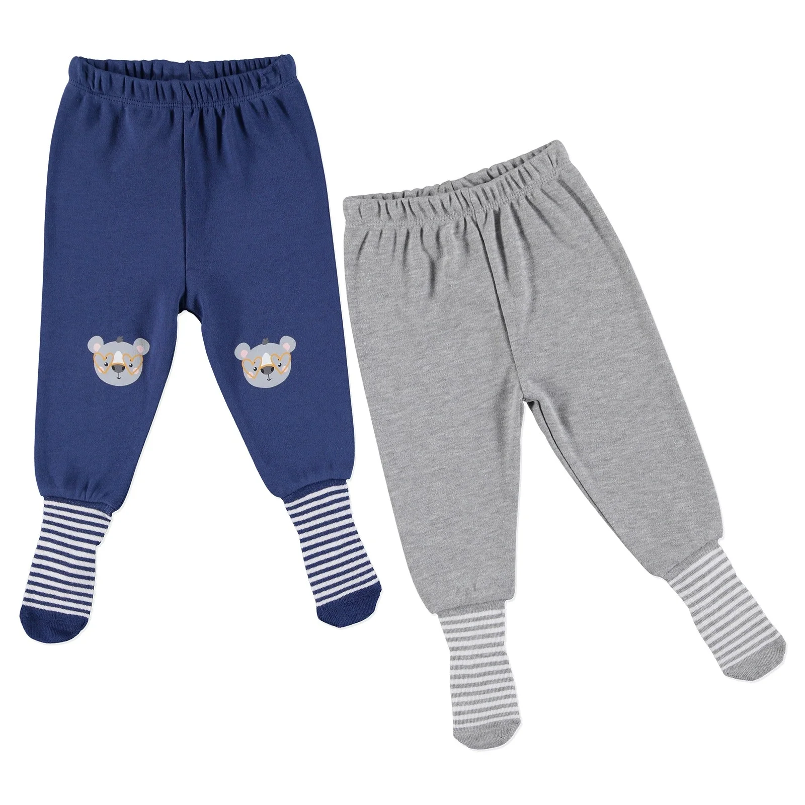 Детские колготки с принтом ebebek HelloBaby детские леггинсы из 2 предметов штаны для