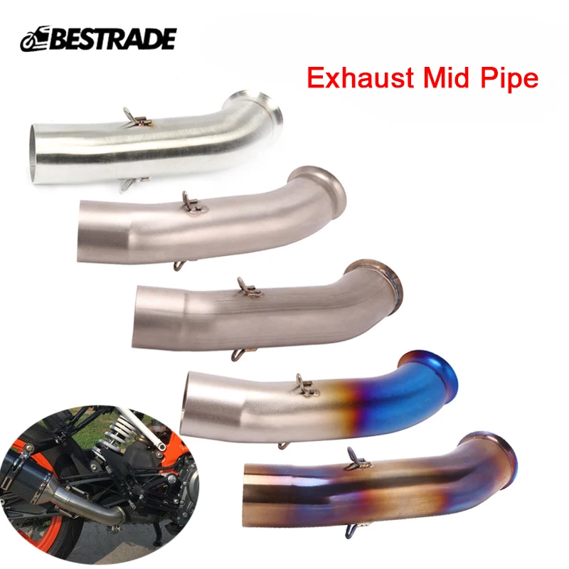 

Mid Pipe Titanium Stainless Motorcycle Exhaust Mid Link Pipe Escape Connect Tube Modified For Duke 125 250 390 RC390 2017-2020