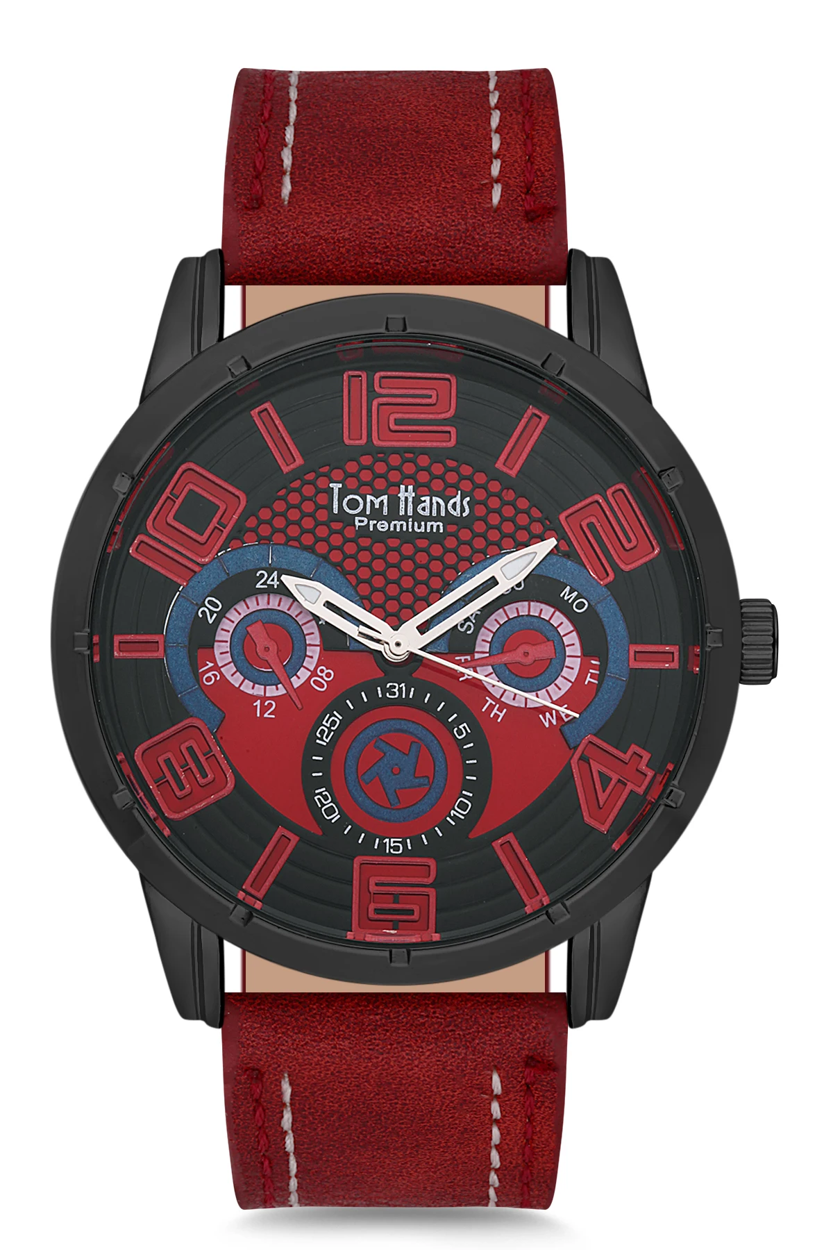 

2020 top Brand Luxury Fashion Men 'S Burgundy Leather Quartz Wristwatches Clock THST1-T0273-EDBB3 Tom & Hands