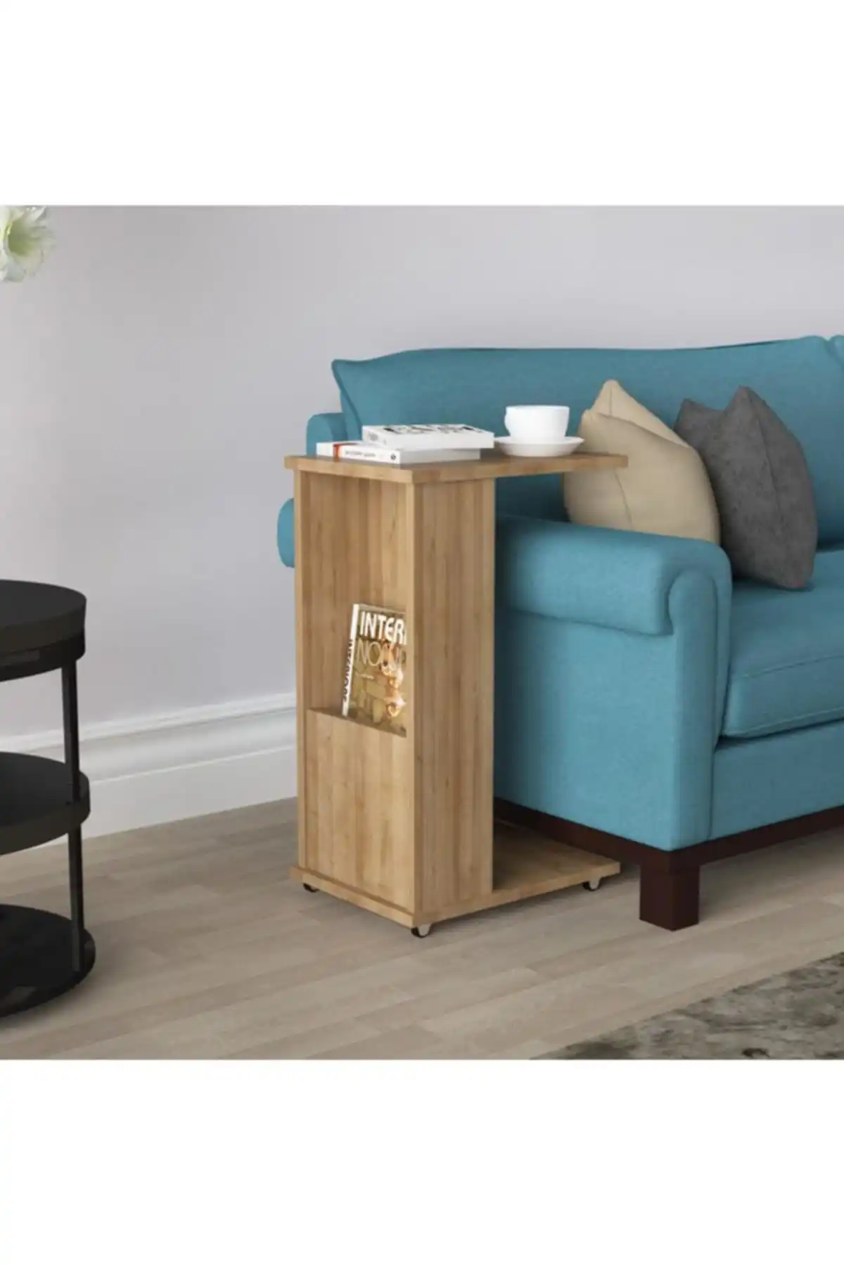 

Журнальный столик Gazetelikli C, на колесиках, дуб Эверест, Ard319-2021, современный стол