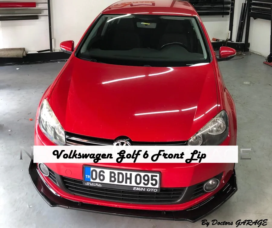 Накладка на передний бампер Volkswagen Golf 6 передняя губа 2009 2010 2011 2012 диффузор
